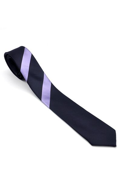 Gaffy Cravatte Lilac Panel Patterned Black Woven Fabric Slim Fit Tie // Kpk007