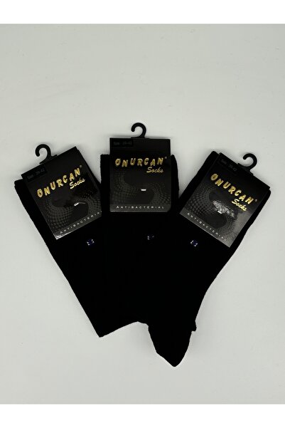 ONURCAN SOCKS 3-ПАКЕТ ЧЕРНИ БЕЗШЕВНИ ЧОРАПИ ЗА МЪЖЕ