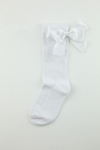 Bross Детски високи чорапи Bow White