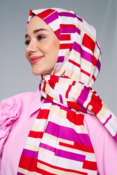 Modakaşmir Σάλι από μετάξι Μεδίνα με σχέδιο ρίγες