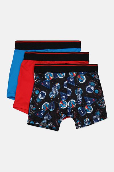 Parker Kids Boy 3 Pack Boxers, Black