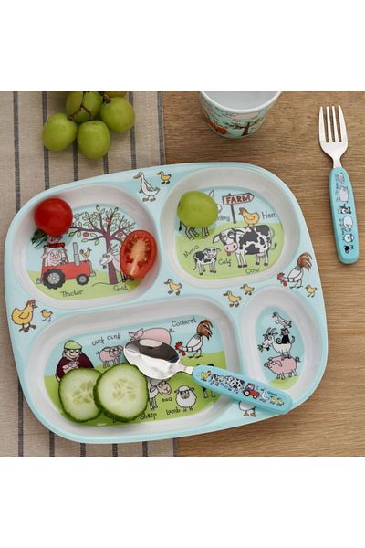 Tyrrell Katz Mini Compartment Plate for Babies - Farmyard Simule