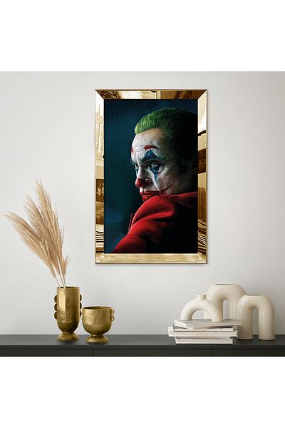 Zevahir Mobilya Dekorasyon Τραπέζι Joker Μονό MDF με χρυσό καθρέφτη από πλεξιγκλάς