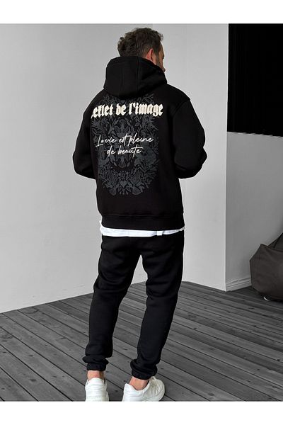 BYBASICMAN Black Beaute Ethnic Hooded Sweatshirt Yp-4038