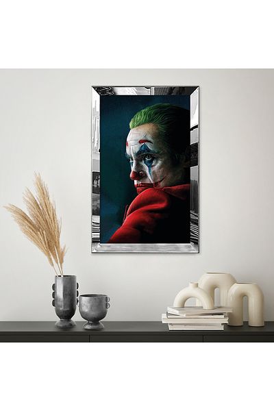 Zevahir Mobilya Dekorasyon Masă Joker Single MDF cu cadru din plexiglas cu oglindă argintie