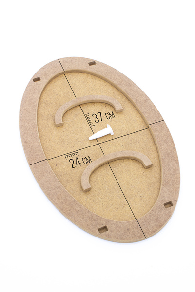 na neşeli ahşap Oval Presentation Tray Set with Wooden Handles - Raw Wooden Painting Tray