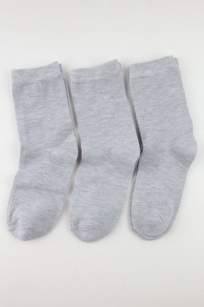 Bross Чифт от 3 сиви бамбукови детски чорапи
