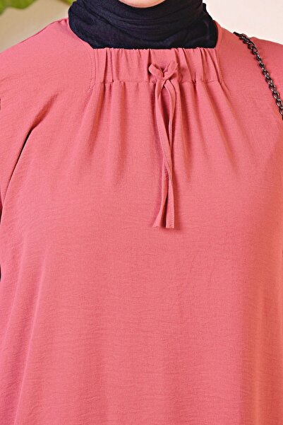 Ferace Hijab Comfortable Fit Γυναικείο φόρεμα μεγάλου μεγέθους Viscose Dusty Rose