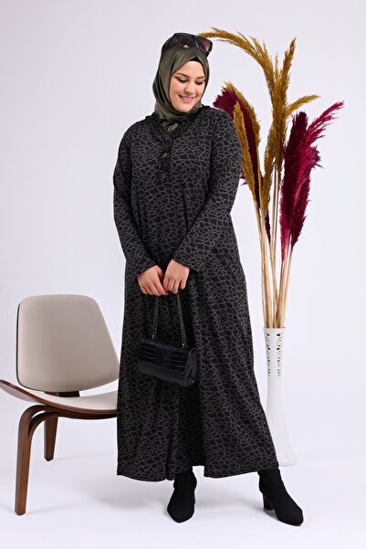 Ferace Women's Plus Size Collar Frilly Hijab Mother's Dress No Burning No Sweating