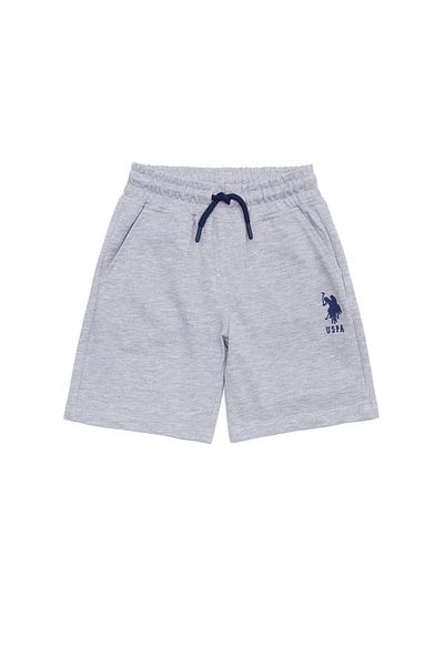 U.S. Polo Assn. Gray Melange Kids Knitted Shorts - 50263428 -Vr086
