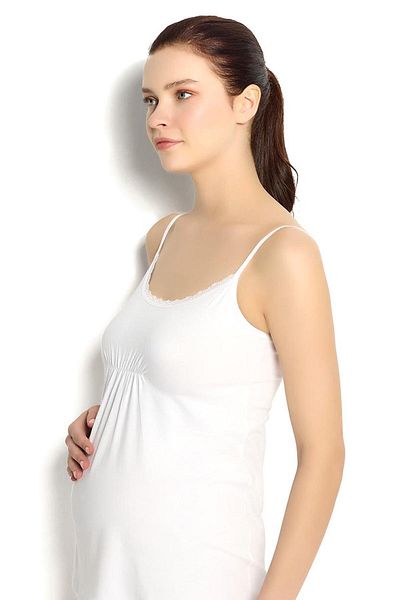 Jiber White Rope Strap Maternity Undershirt 660