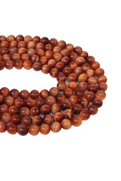 Dünya Doğal Taş Σειρά πορτοκαλί πέτρας ματιών τίγρης 8 mm