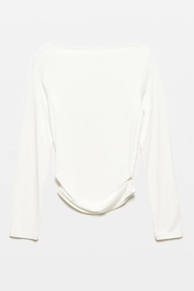 Burchlife Women's Boat Neck Long Sleeve Body - White