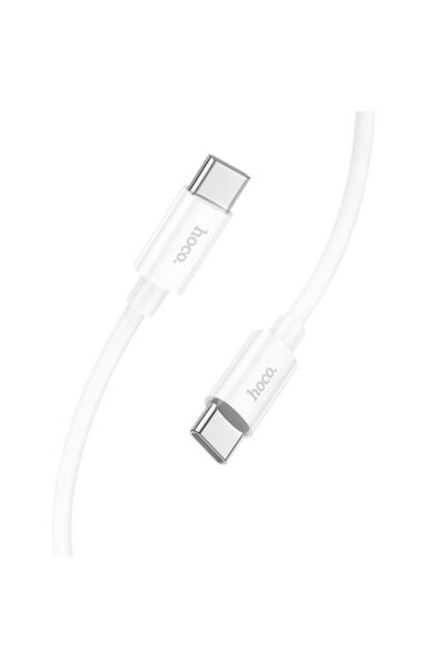 Hoco X87 60w 3a Type-c To Type-c Iphone Android Uyumlu Hızlı Şarj Veri Kablosu Beyaz 1 Metre