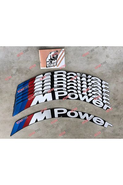 komauto M Power Motor Bike and Automobile Vehicle Tyre Lettering 2.5 cm 8 Pieces Adhesive Rigging Sticker