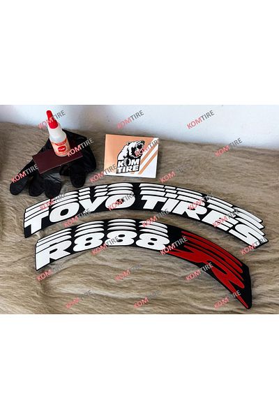komauto Toyo Tires R888R Motorcycle and Automobile Vehicle Tire Lettering 2.5 cm 8 Pieces Adhesive Rigging Sticker