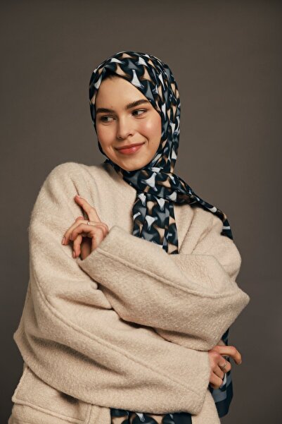 Modakaşmir Τρισδιάστατο μαντήλι με κοίλο σχέδιο από μετάξι Μεδίνας