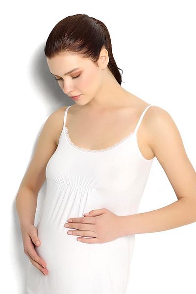 Jiber White Rope Strap Maternity Undershirt 660
