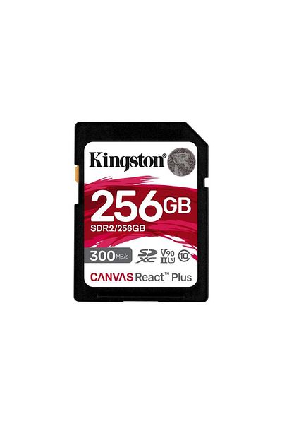 Kingston Sdr2-256Gb Canvas React Plus Sdxc Uhs-I 300R-260W U3 V90 for Full Hd-4K-8K Memory Card
