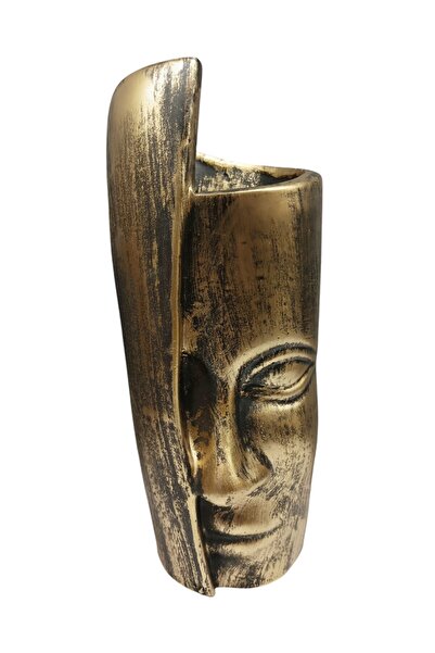 Peramari Πολυεστερικό γυναικείο βάζο σε σχήμα σαξοφώνου - Χρυσό Μαύρο Αντίκα