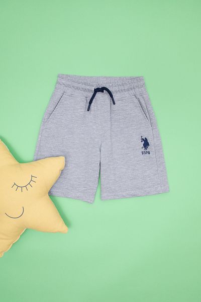 U.S. Polo Assn. Gray Melange Kids Knitted Shorts - 50263428 -Vr086