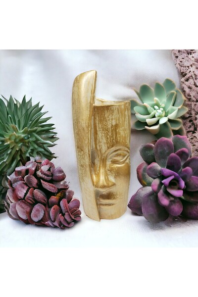 Peramari Πολυεστερικό Μονό Γυναικείο Βάζο Λουλούδια - Κρεμ Χρυσό Αντίκα