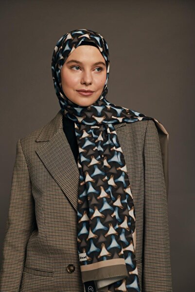 Modakaşmir Eșarfă 3D cu model concav șal din mătase din Medina