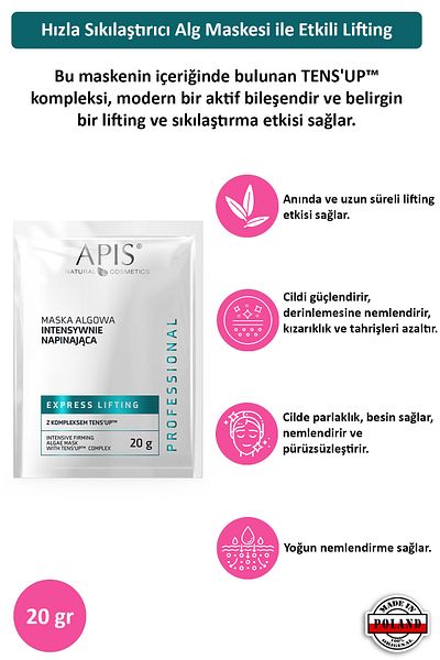 Apis Natural Cosmetics Express Lifting Algae Mask - 20Gr