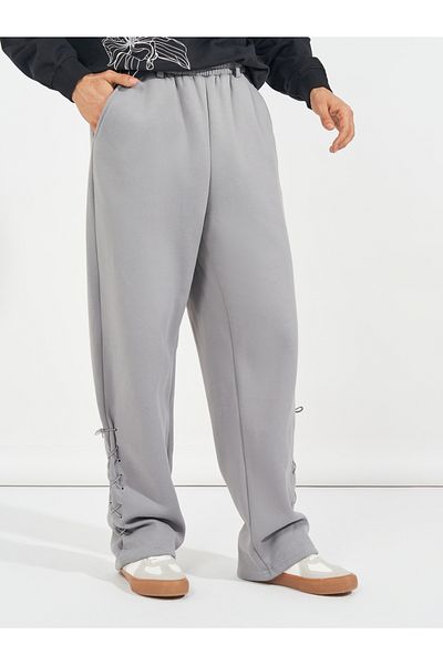 Styli Eyelet Detail Bonded Fleece Oversized Joggers