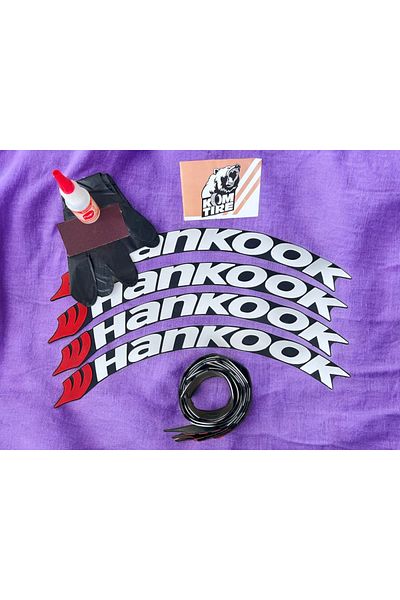 komauto Hankook 2.5 cm 8 Pieces Adhesive Rigging Sticker - Motorcycle and Automobile Vehicle Tire Lettering