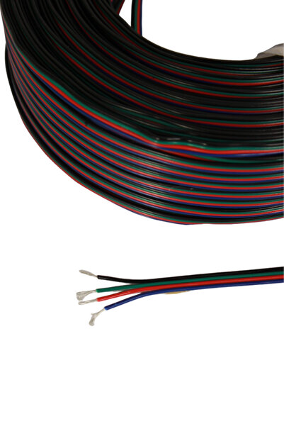 Hazar Led 4 Pin JST Elektrik Kablosu 4'lü RGB Şerit Led Kablo 3X0,22MM Kalayl...