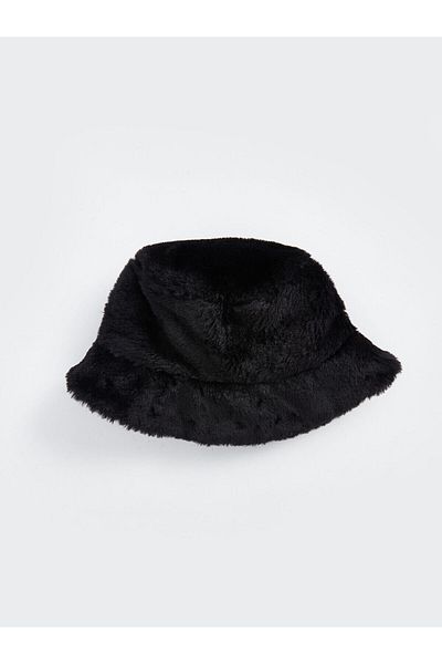 LC Waikiki LCW ACCESSORIES Pălărie cu găleată cu blană neagră pentru femei