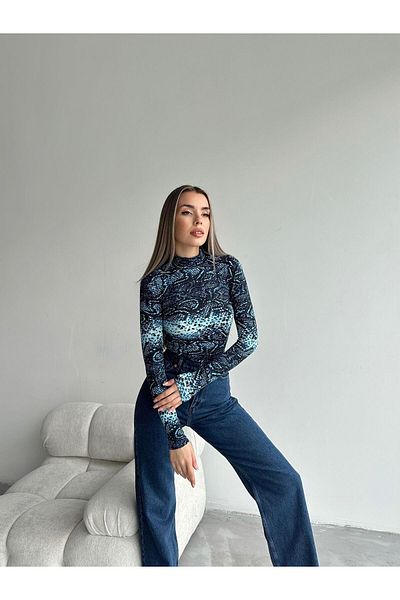 mydukkan.co Μπλούζα Fisherman με σχέδιο Blue Snake