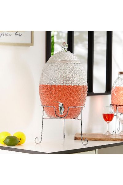 Home Box Aqua Glass Beverage Dispenser with Lid 10 L