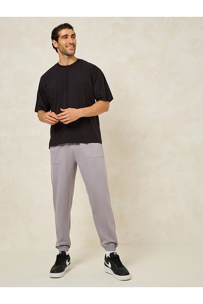 Styli Oversized Terry Jogger with Panel Pocket & Elasticated Cuff