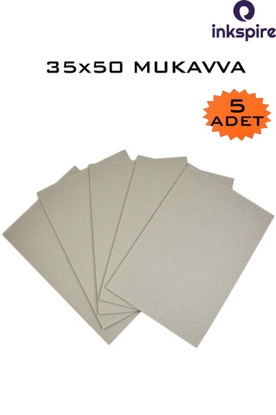 inkspire Naturel Sert Mukavva Kartonu 35x50 Cm 5 Adet Renksiz Mukavva 35*50 1 Paket Ekstra Sıkıştırılmış Gri