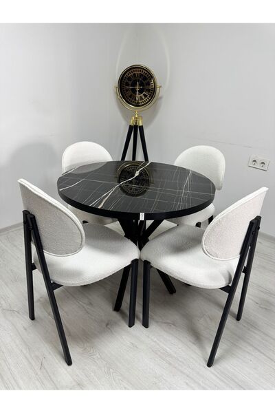 Royal Nobel 4 Kişilik Mutfak Masası Takımı Lak Panel