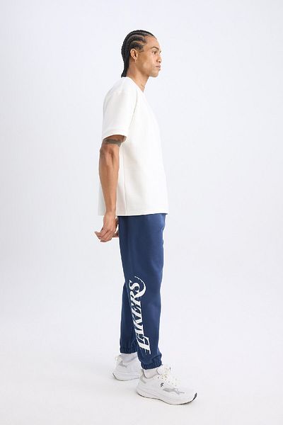 DeFacto Los Angeles Lakers Fit Jogger Sweatpants with Pockets and Elastic Waist Legs X9631Az24Au