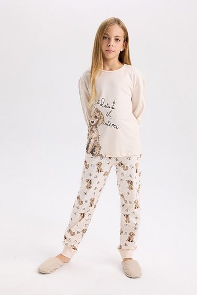 DeFacto 2-teiliges Pyjama-Set für Mädchen mit normaler Passform D8195A8NS