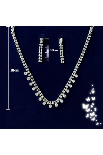 MADAME CANDY 2-Piece Princess Model Bride Necklace and Earring Set - Evening Dress