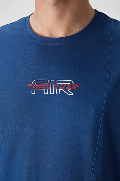 AIR JONES Tricou pentru bărbați, din bumbac, cu suprafață groasă, texturizat, cu imprimeu supradimensionat - 88372
