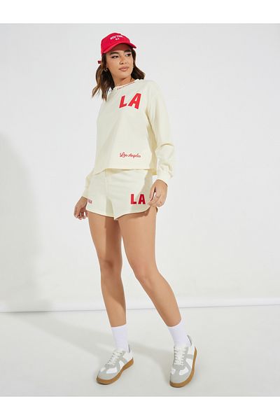 Styli LA Print Shorts with Drawstring