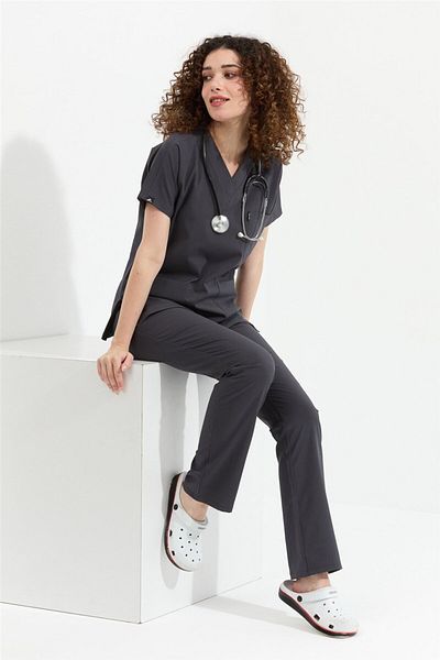 Çatı Medikal Happiness Spaniard - Lycra Femei Doctor Asistentă Jersey Scrubs Uniforme și costum chirurgical (Antr
