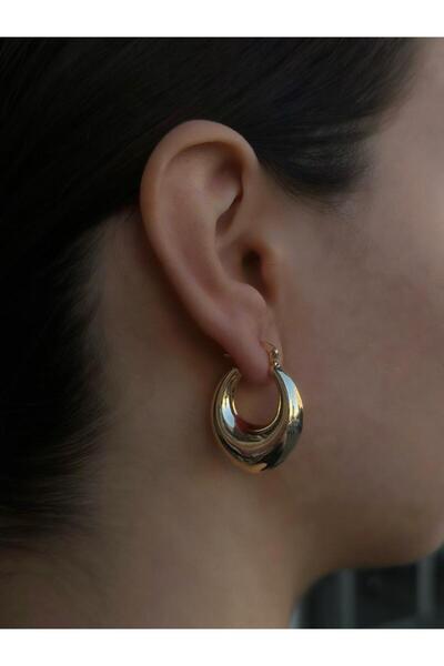 Jerie Gold Silver Special Series Curved Drop Plate Vintage Ring Trend Earrings