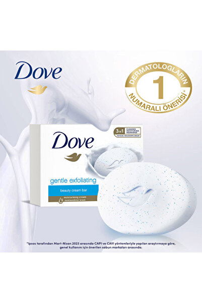 Dove Beauty Cream Bar Katı Güzellik Sabunu Gentle Exfoliating Nemlendirici Etkili 90 g x8 Adet