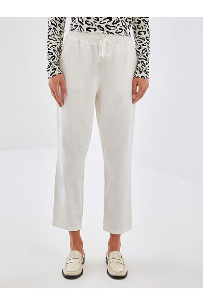 LC Waikiki Γυναικείο παντελόνι Lcw Elastic Waist Straight Gabardine