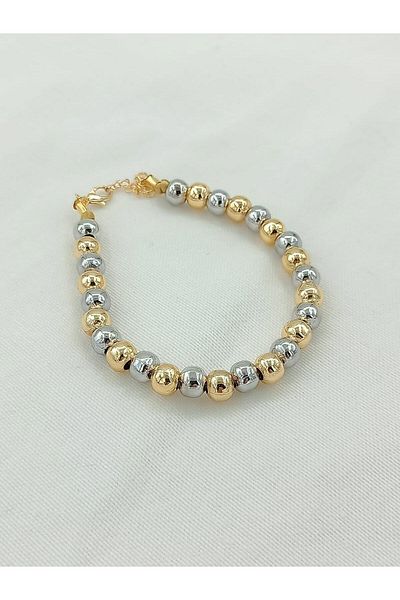 Jerie Gold and Silver Midi Anklet with Heel Detail