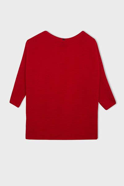 DeFacto Red Boat Neck Bat Sleeve Basic Plain Knitwear Sweater D7670Ax24Au