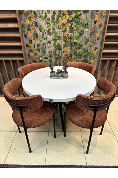 Royal ELISA YUVARLAK 4 KİŞİLİK  MUTFAK MASASI TAKIMI SOFT08