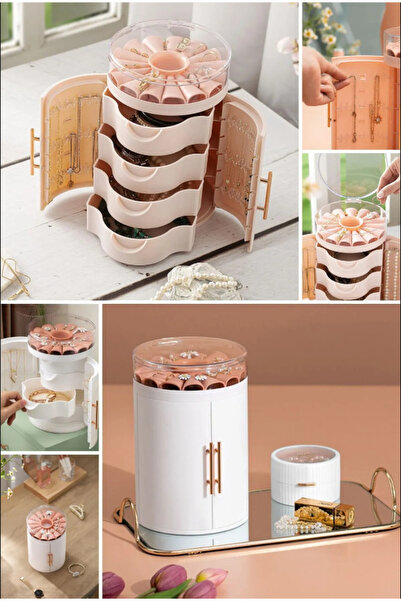 URVE Çekmeceli Kapaklı Askılı Takı Mücevherat Bijuteri Aksesuar Düzenleyici Organizer